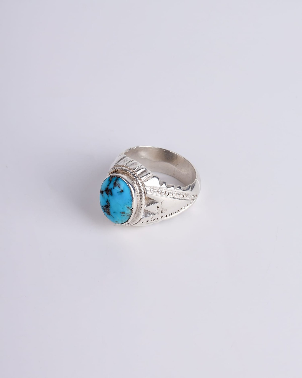 Men's Turquoise Nishapuri Ring with 925 Sterling Silver 1