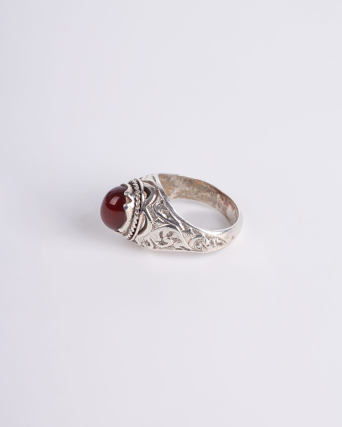 Natural Red Agate (Aqeeq) Ring 7