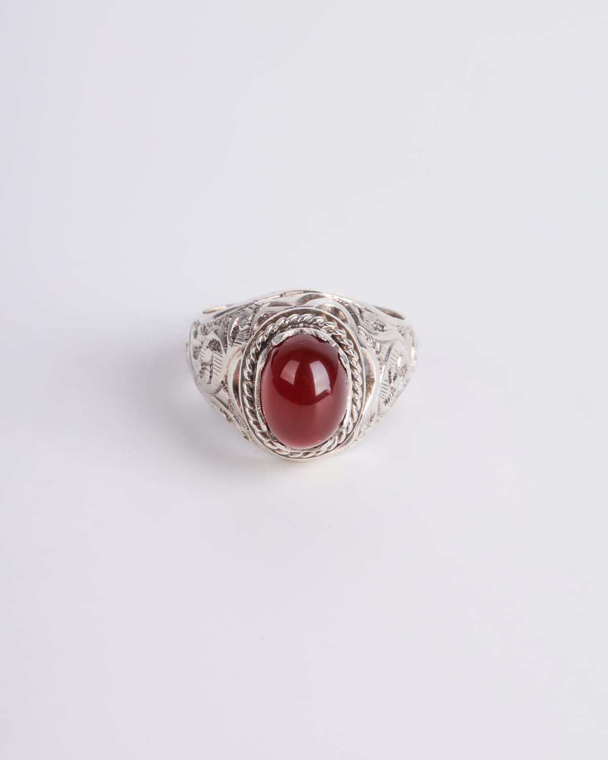 Natural Red Agate (Aqeeq) Ring 3