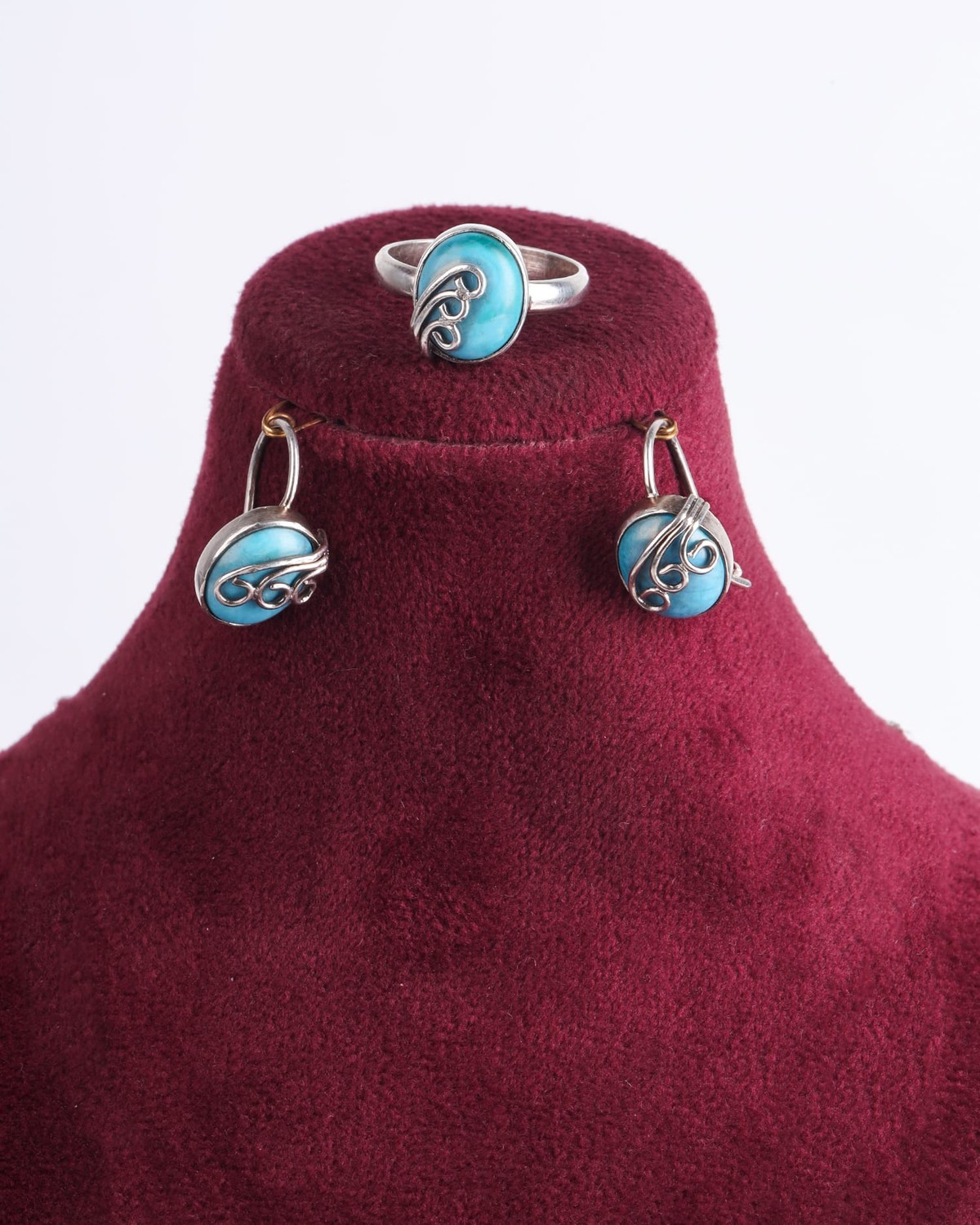 Handmade Four Piece Kerman Turquoise Jewelry Set 2