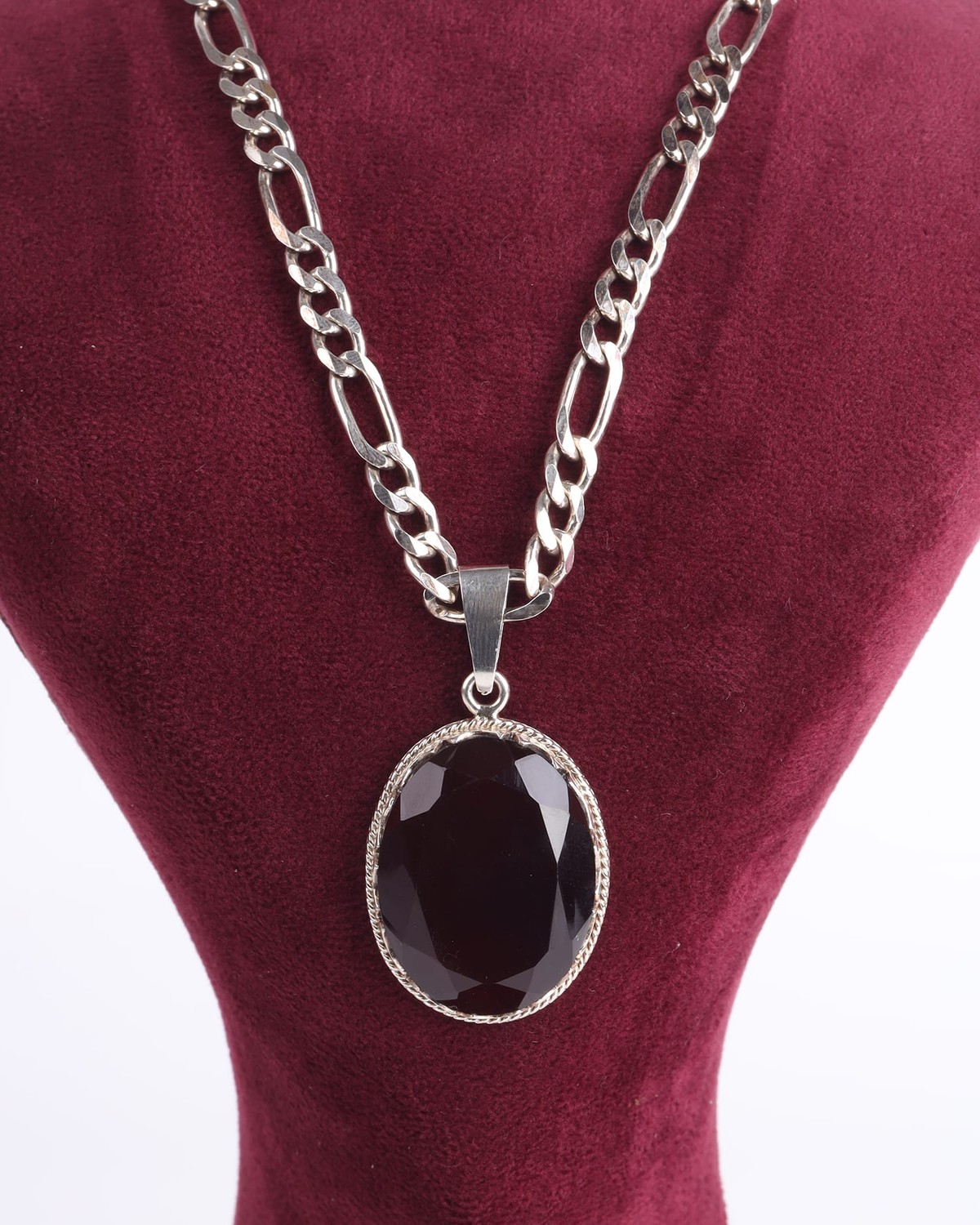 925 Sterling Silver Black Agate Pendant 2