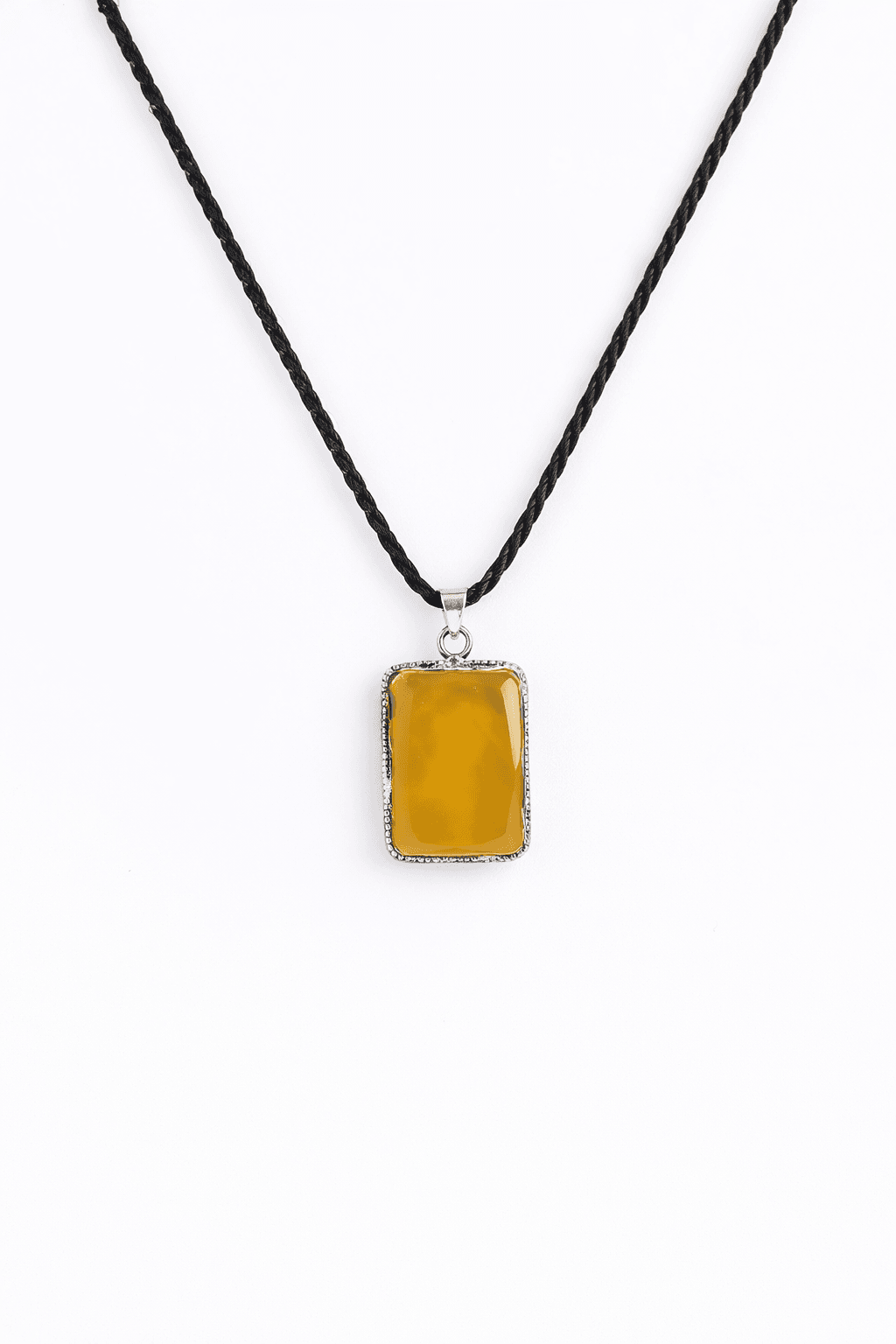 Lemon Agate Pendant in 925 Sterling Silver 2