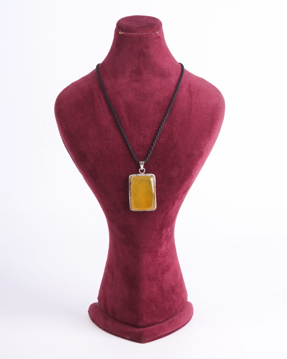 Lemon Agate Pendant in 925 Sterling Silver 3