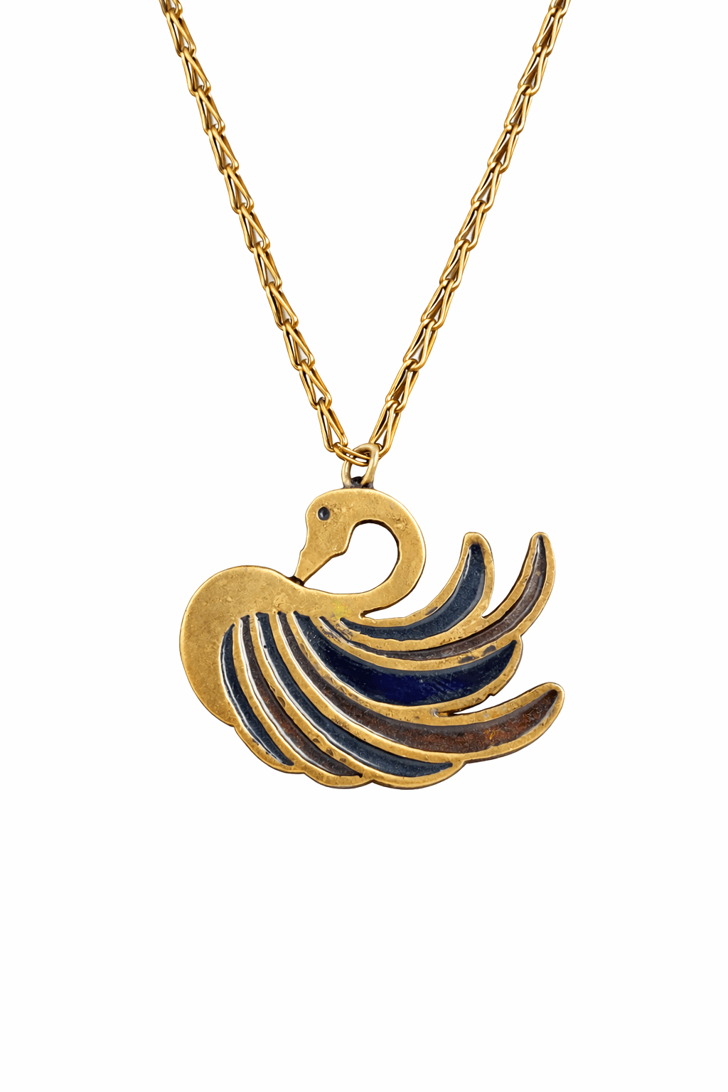 Blue Bird Enamel Pendant Necklace 5