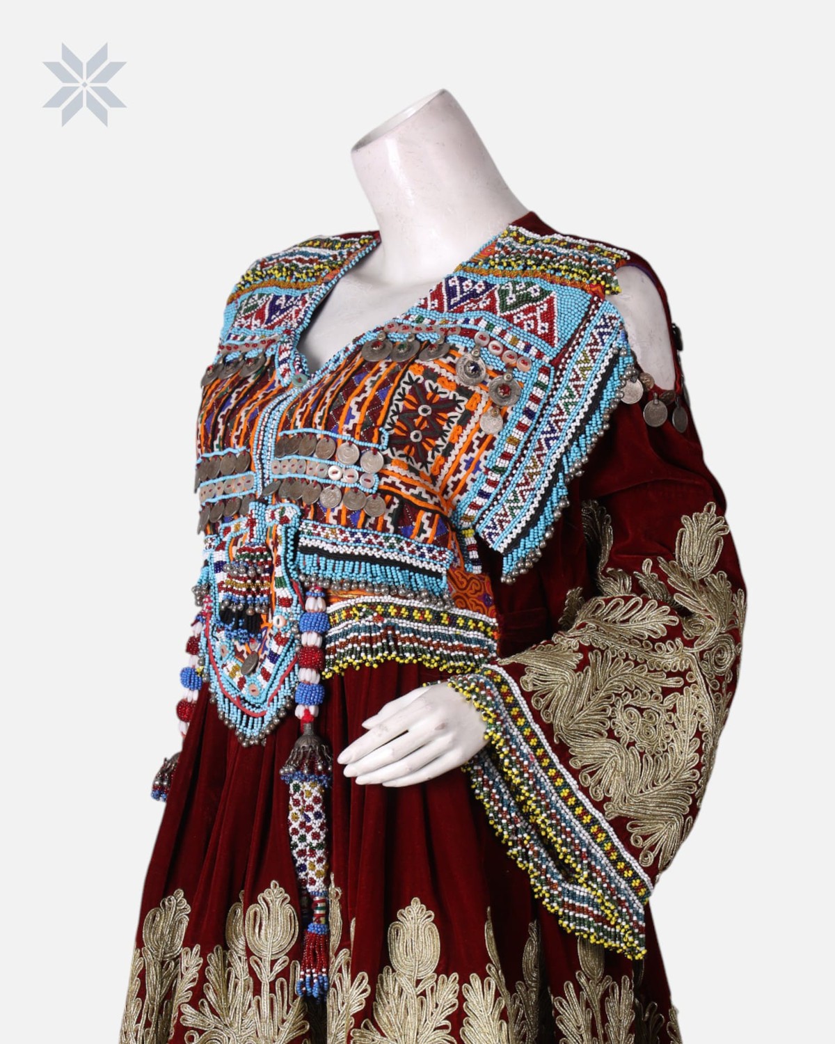 Gand Afghani Velvet Dress Hand Embroidered 3