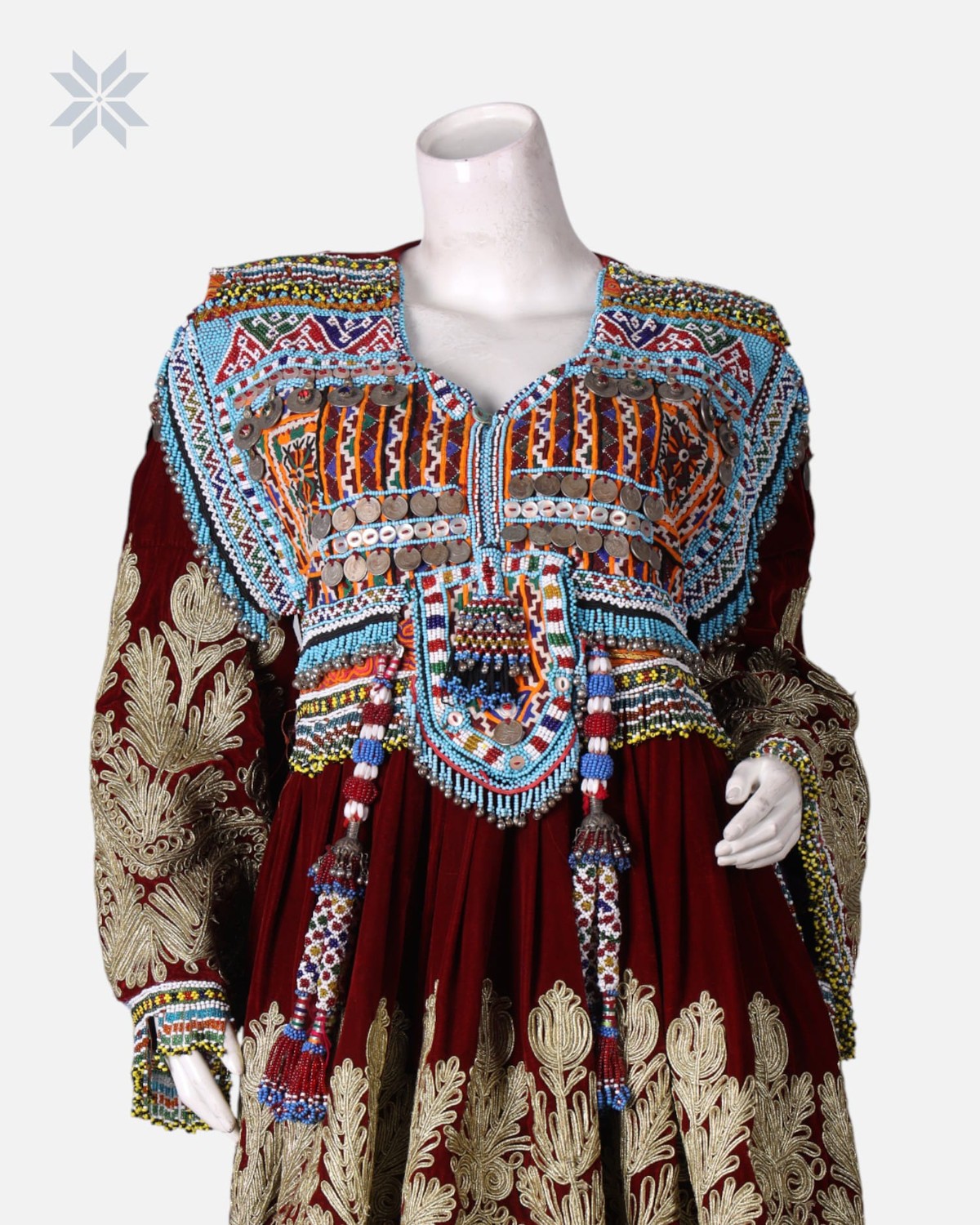 Gand Afghani Velvet Dress Hand Embroidered 1