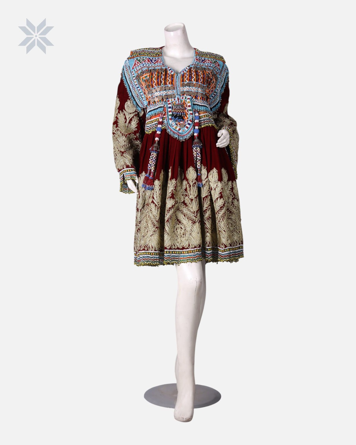 Gand Afghani Velvet Dress Hand Embroidered 4