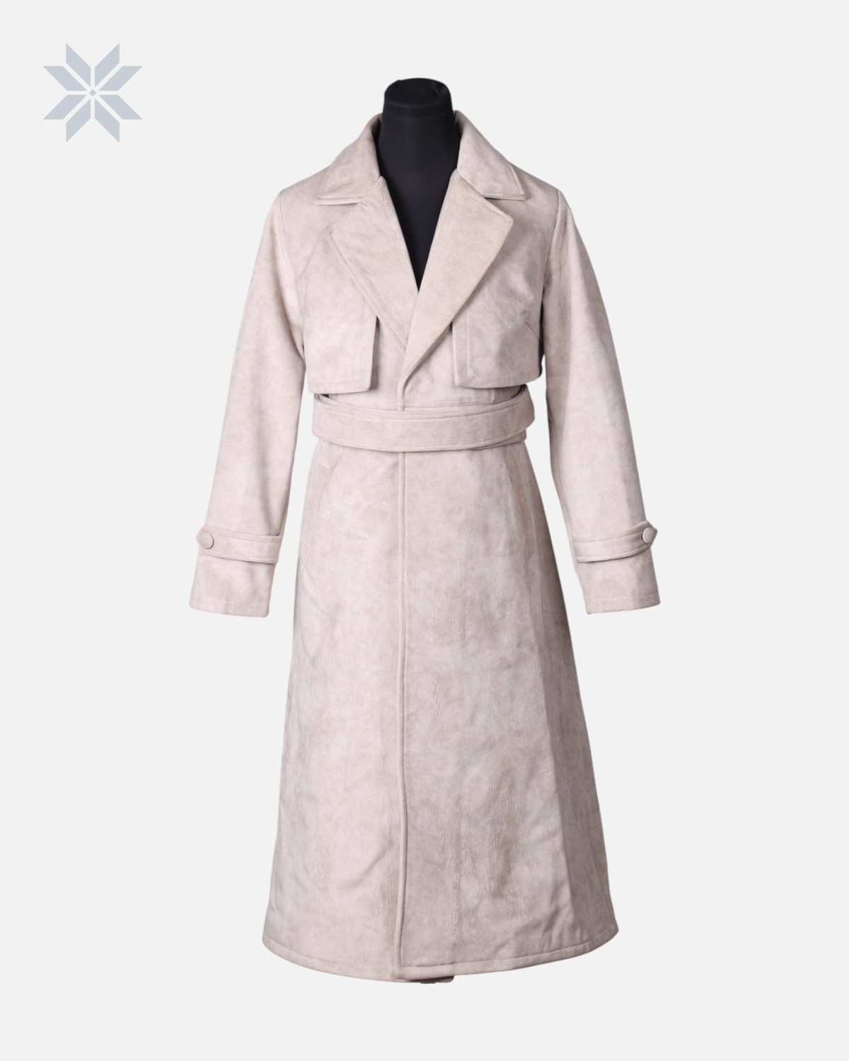 Classic Women’s Suede Long Coat Handmade 1