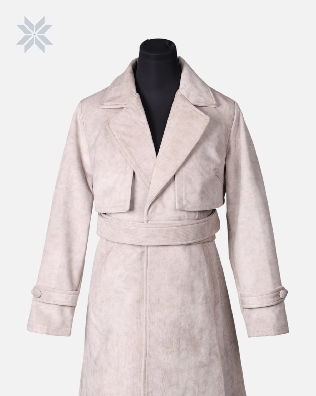 Classic Women’s Suede Long Coat Handmade 2