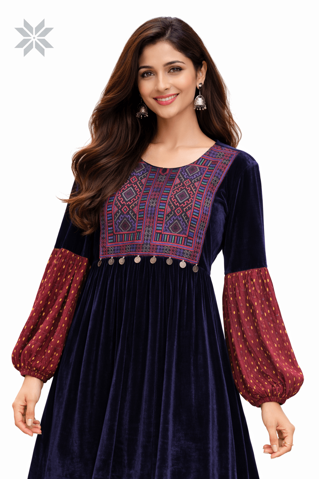 Velvet Afghan Dress for Women 4