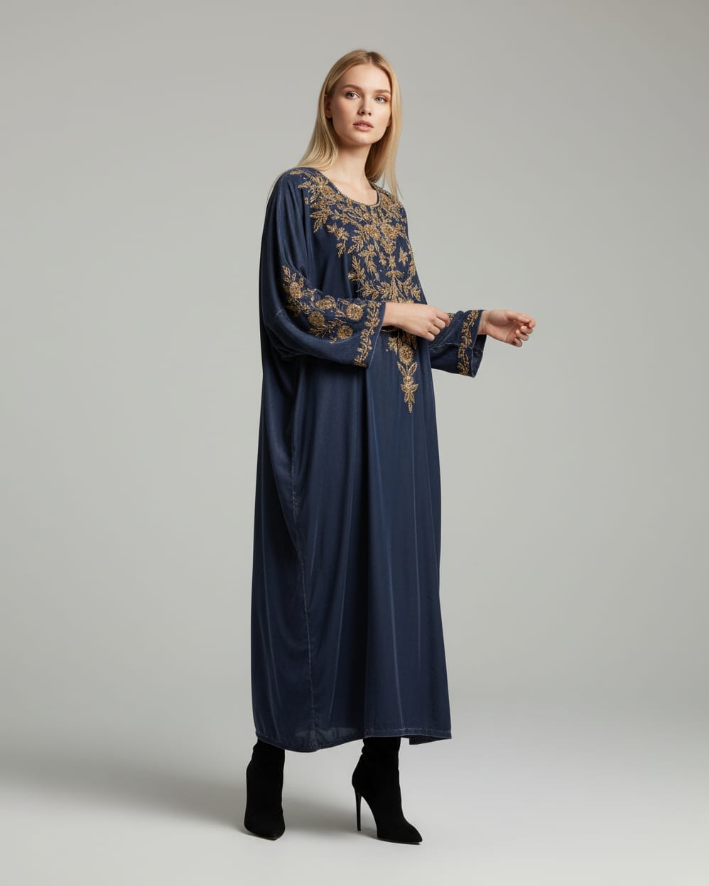 Handmade Embroidered Silk Dress 2