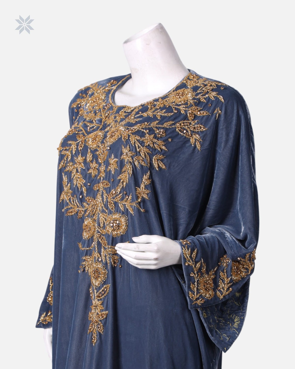 Handmade Embroidered Silk Dress 6