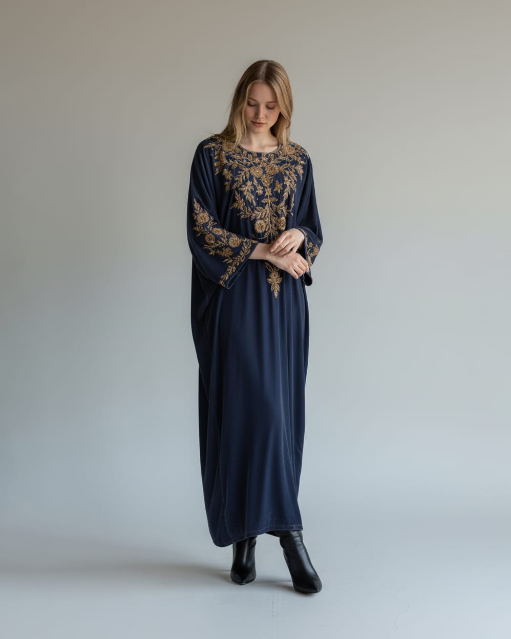 Handmade Embroidered Silk Dress 3