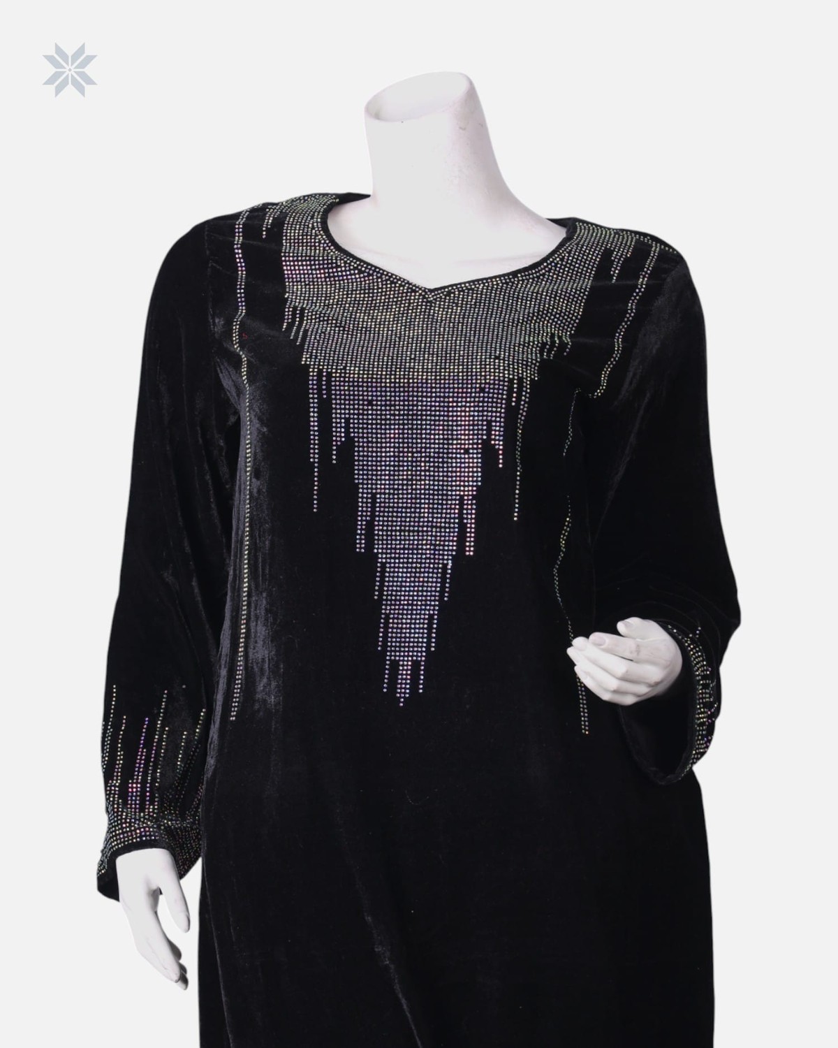Black Handmade Panjabi With Shawl 5