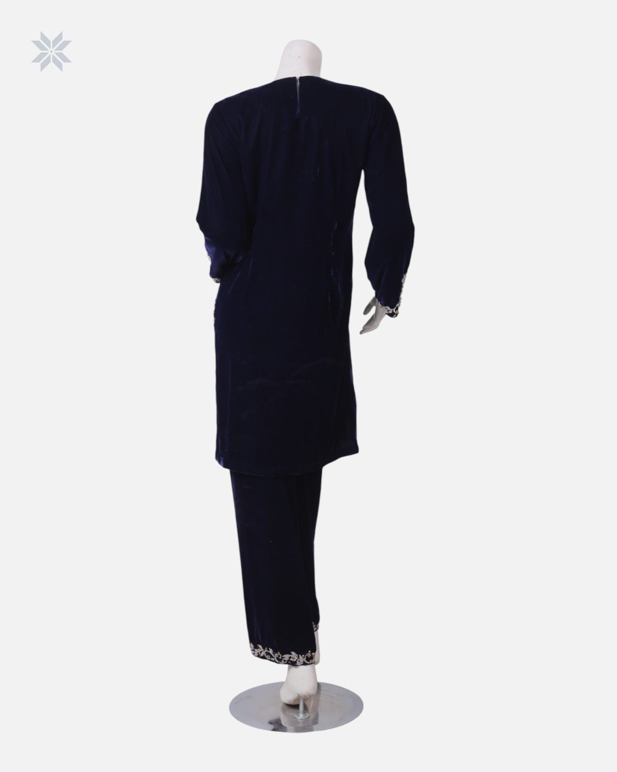 Silk Velvet Dress with Crystal Beadwork 5