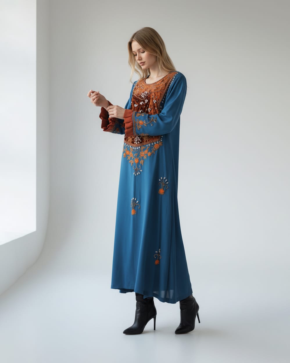 Arabic Long Dress with Beadwork 1