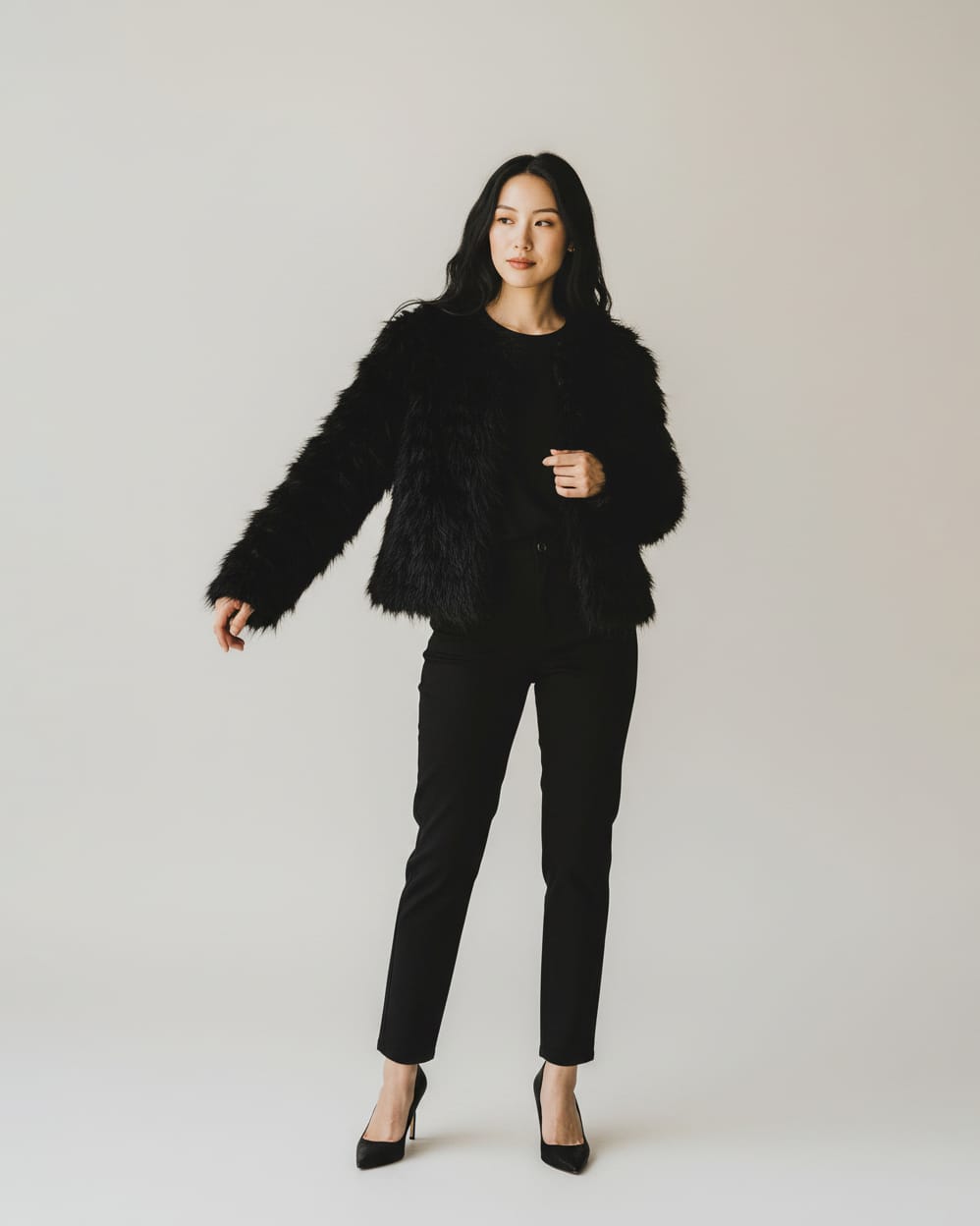Black Faux Fur Jacket 2