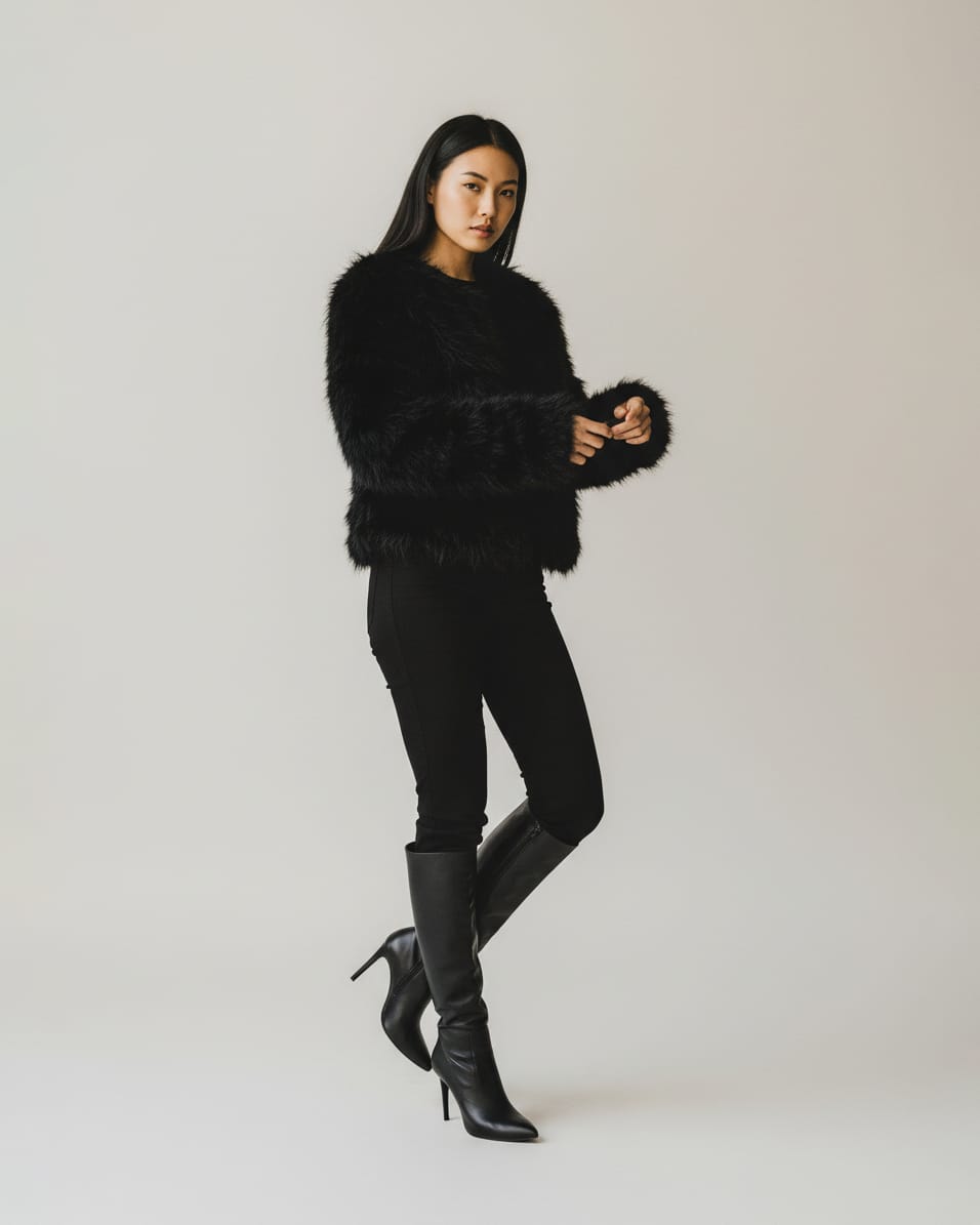 Black Faux Fur Jacket 4