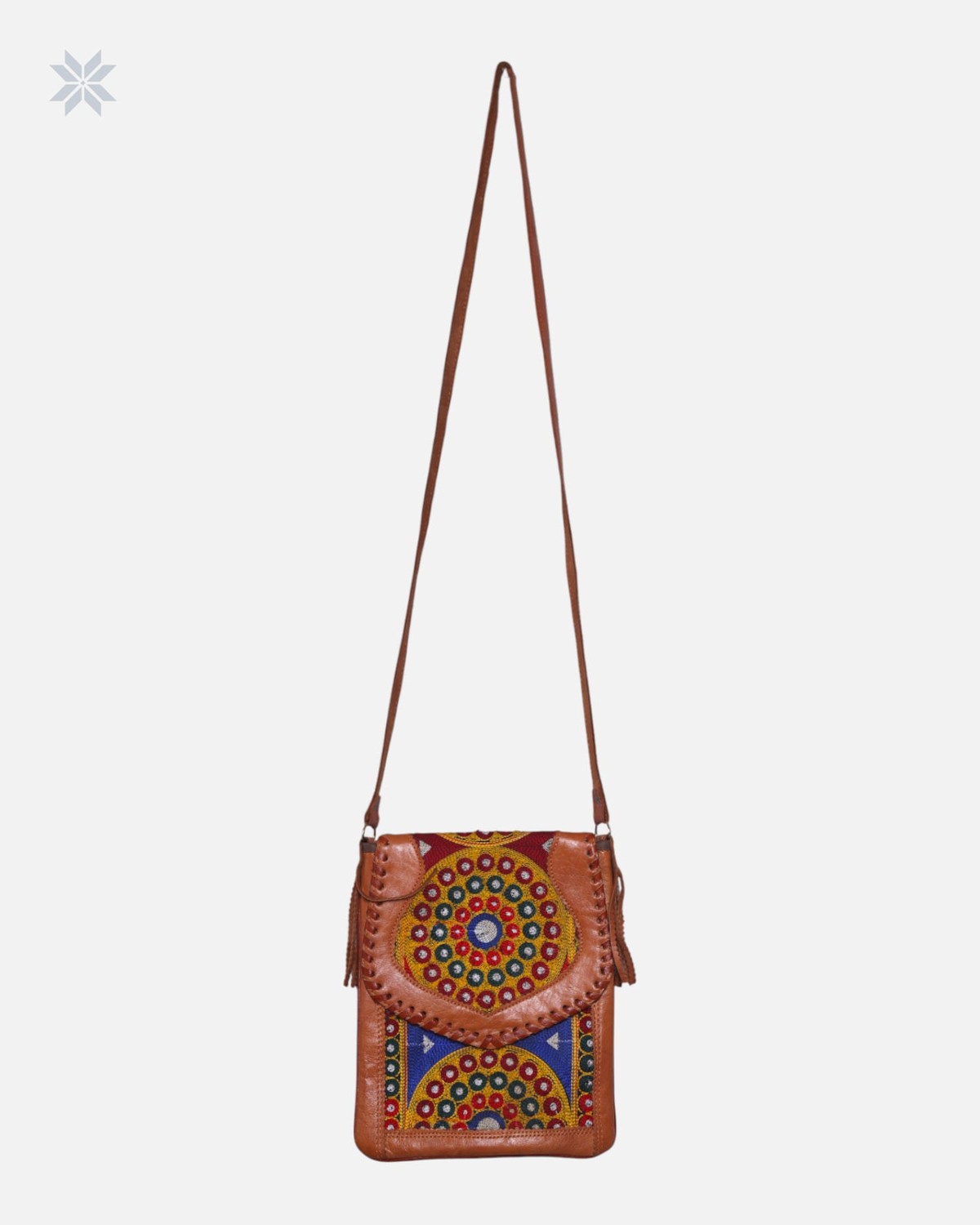 Shani Hand Embroidered Leather Tablet Bag 1