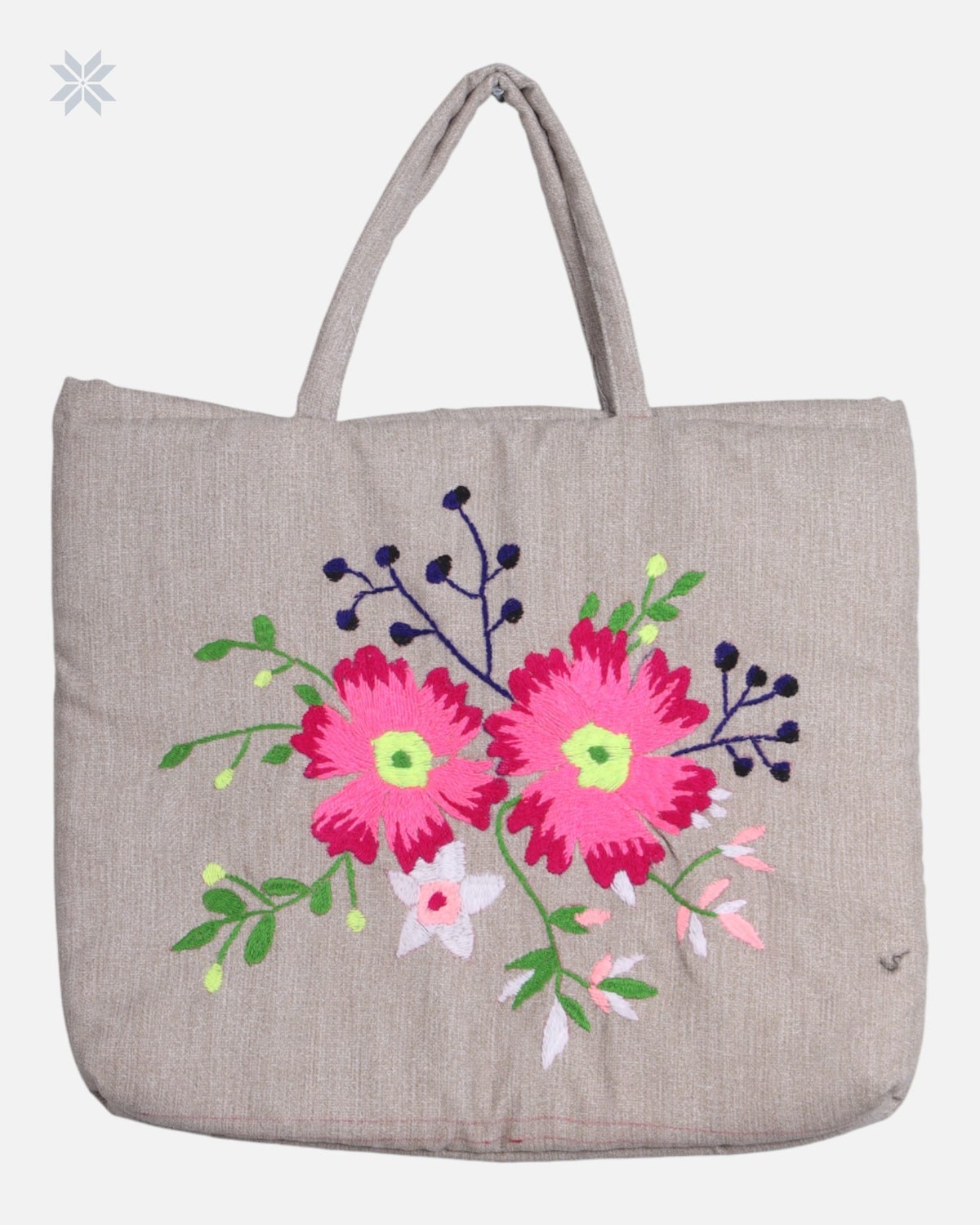 Embroidered Leather Tote Bag 3