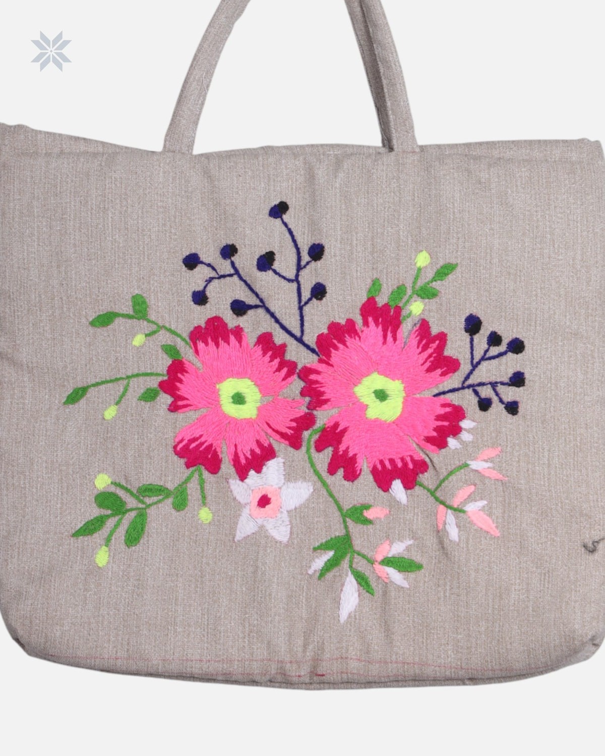 Embroidered Leather Tote Bag 2