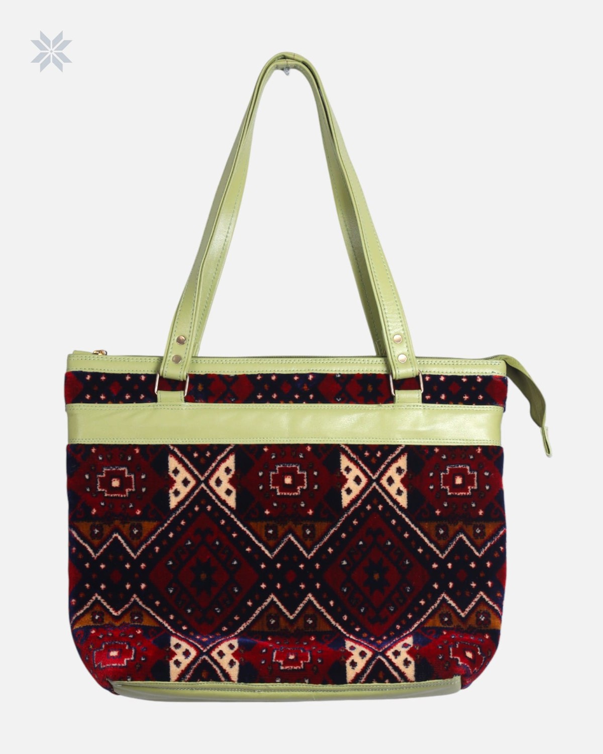Shani Hand Embroidered Leather Laptop Bag 1