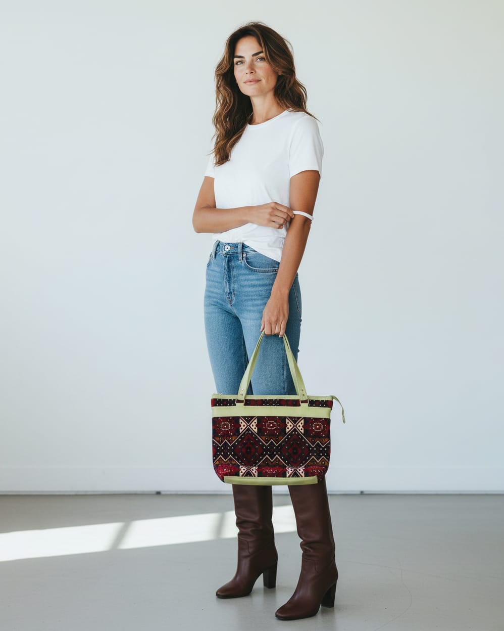 Shani Hand Embroidered Leather Laptop Bag 3