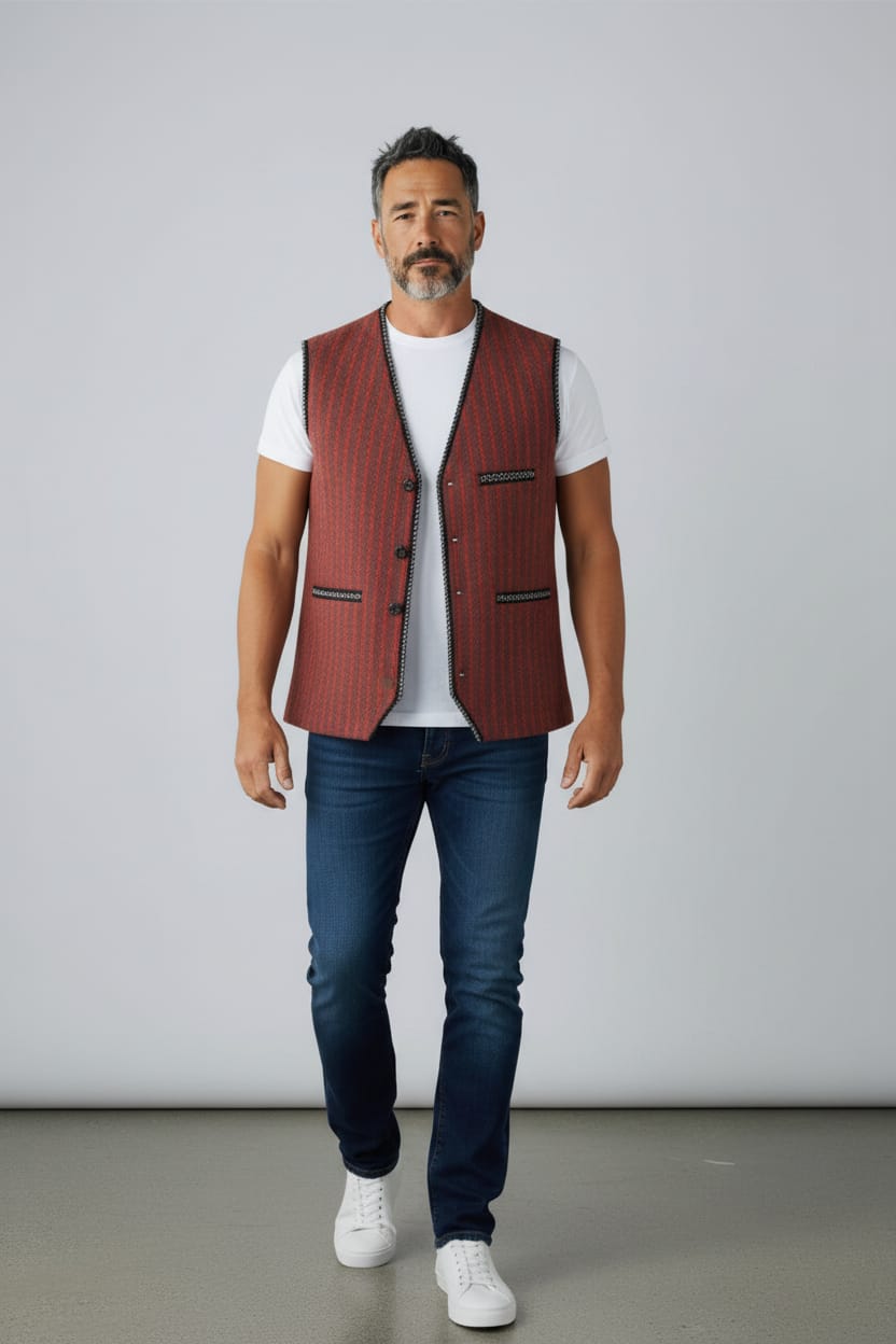 Handmade Afghan Men's Vest 7