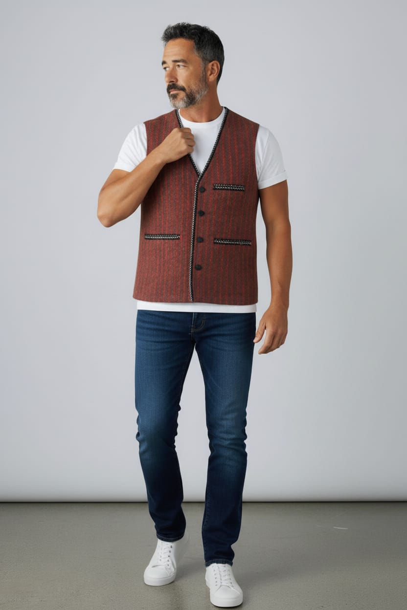 Handmade Afghan Men's Vest 2