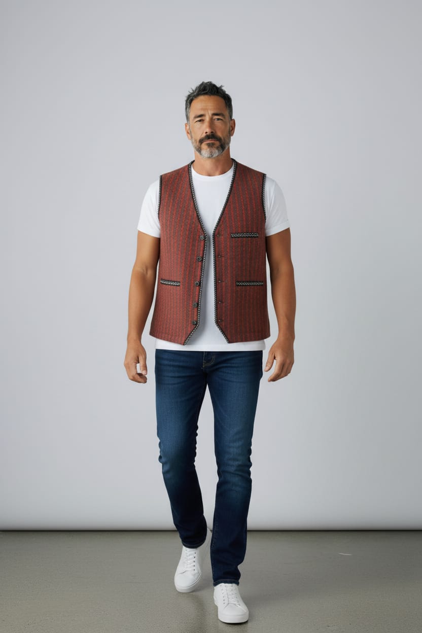 Handmade Afghan Men's Vest 4
