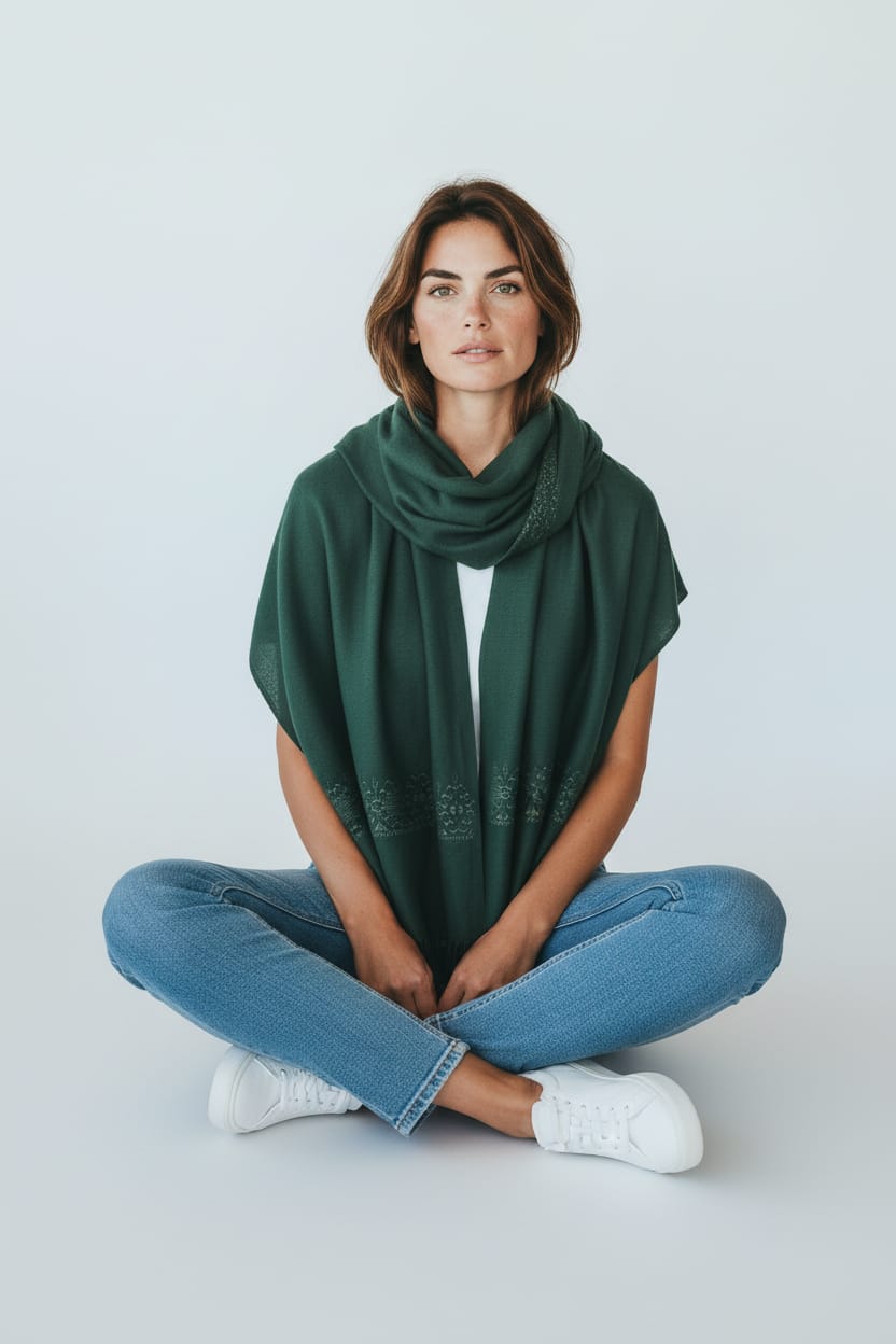 Handcrafted Women’s Embroidered Scarf 6