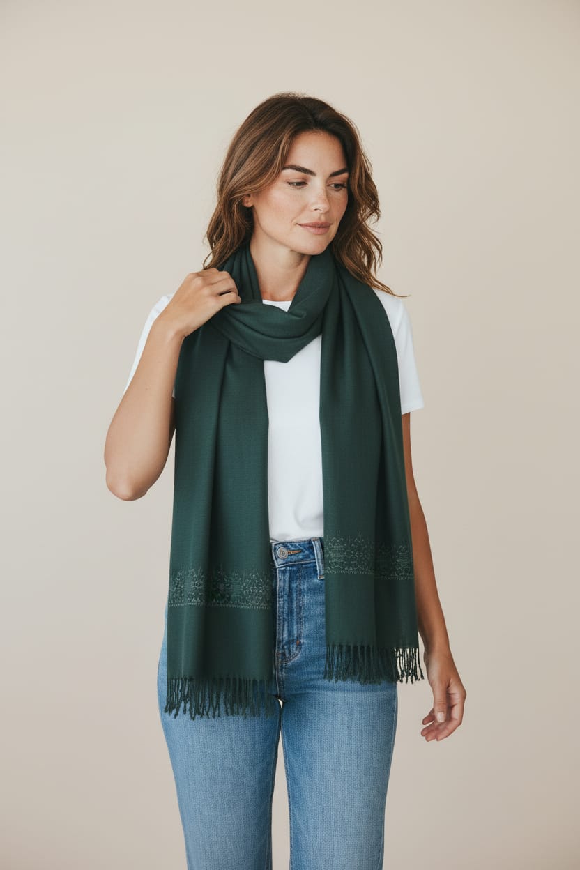 Handcrafted Women’s Embroidered Scarf 9
