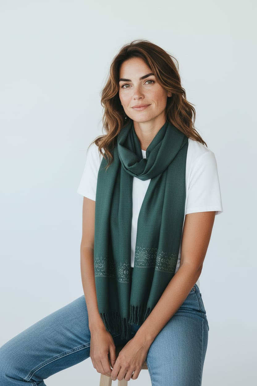 Handcrafted Women’s Embroidered Scarf 5