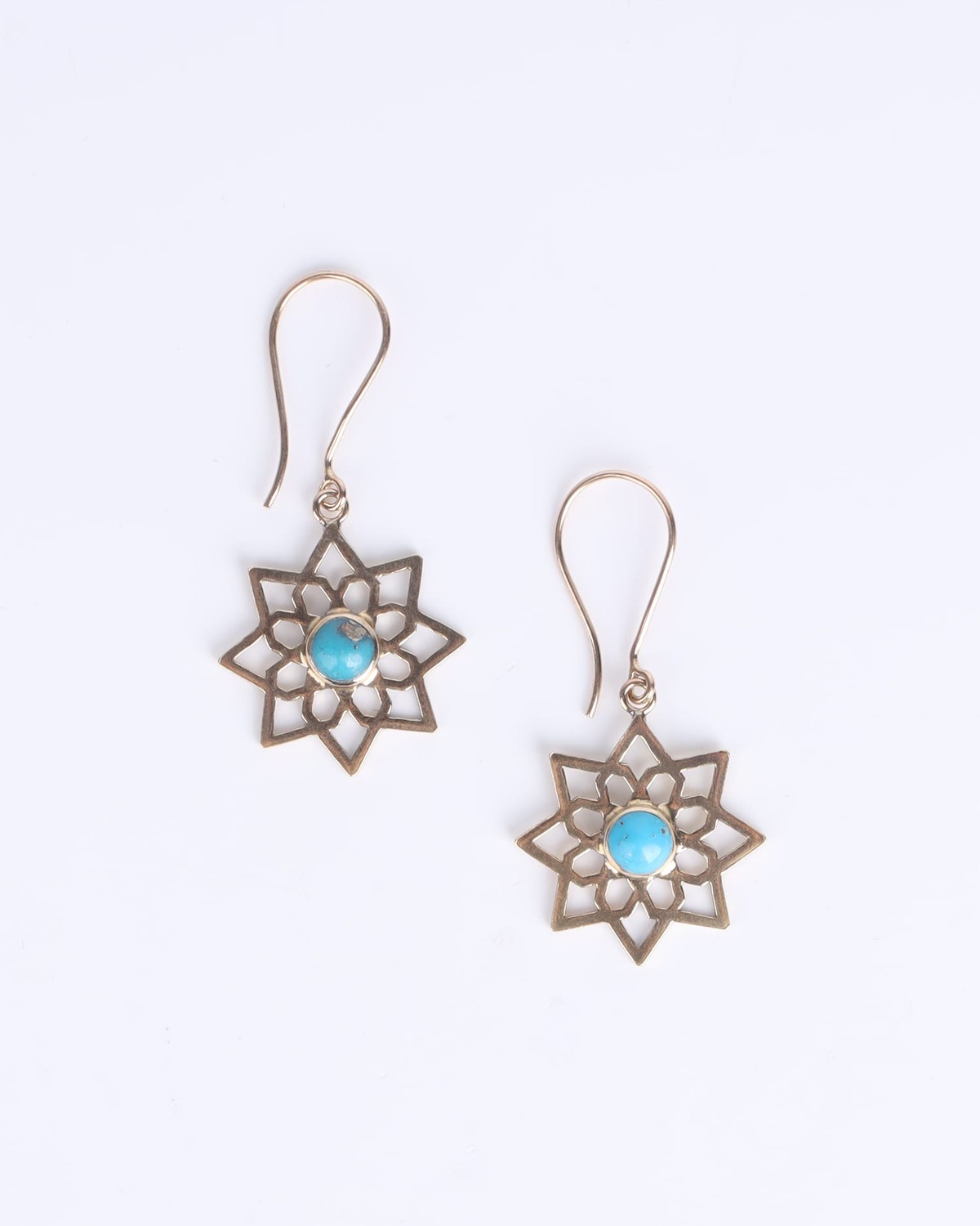 Turquoise Earrings Gold Plated 2