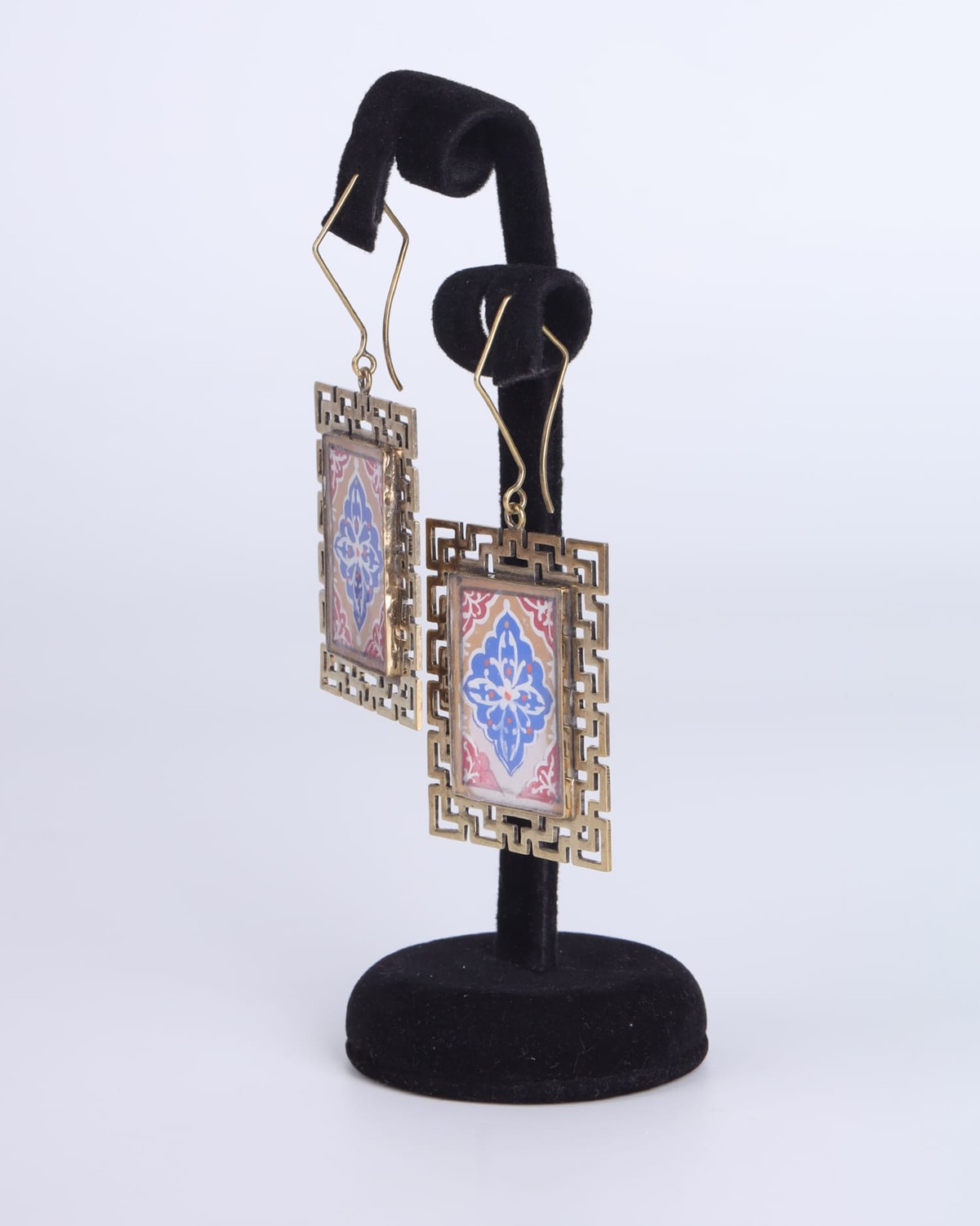 Earrings with Miniature Art Handmade 1