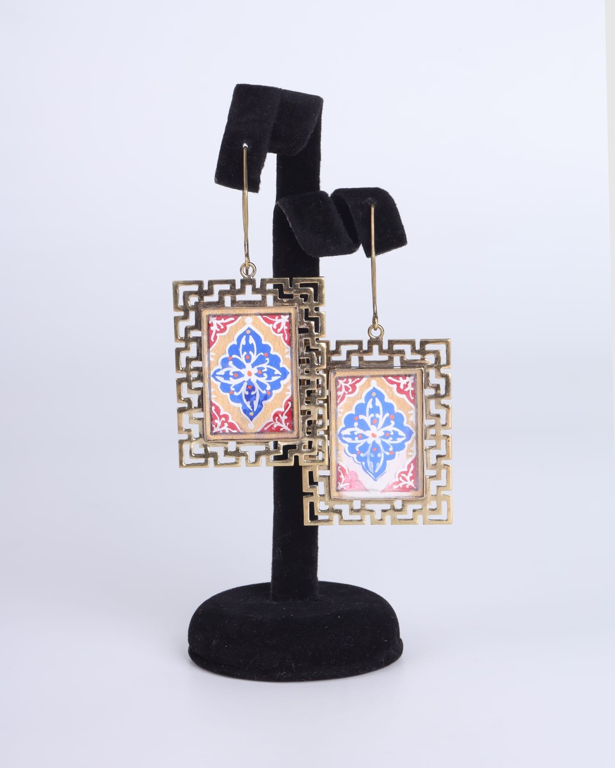 Earrings with Miniature Art Handmade 2