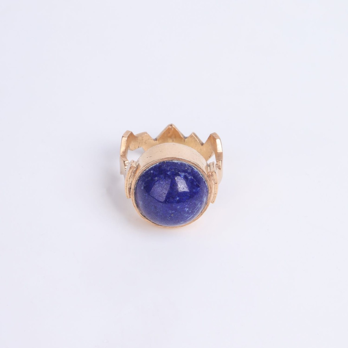 Lapis Lazuli Ring with Brass & Gold Plating 2