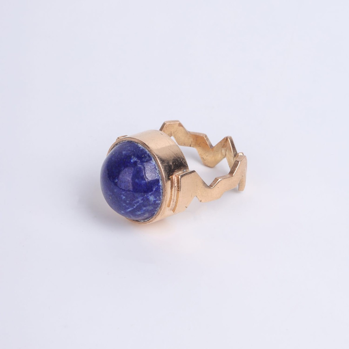 Lapis Lazuli Ring with Brass & Gold Plating 4