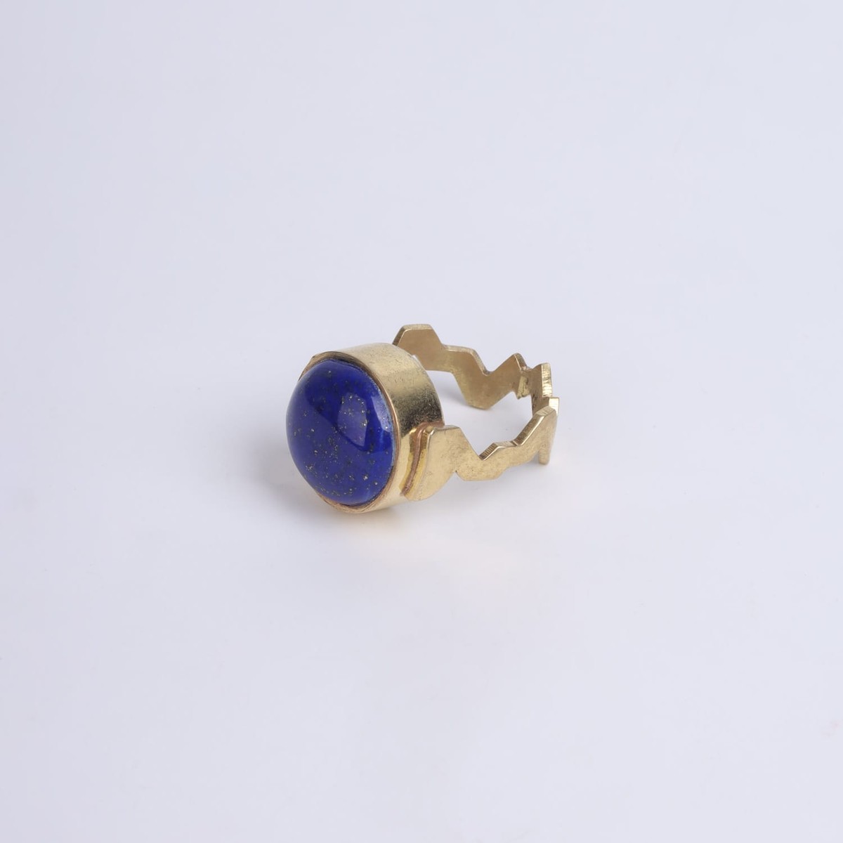 Lapis Lazuli Gold Plated Brass Ring 5