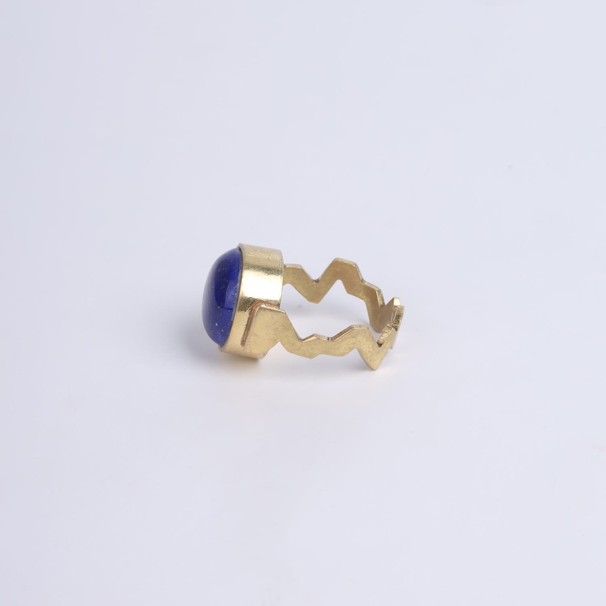 Lapis Lazuli Gold Plated Brass Ring 3