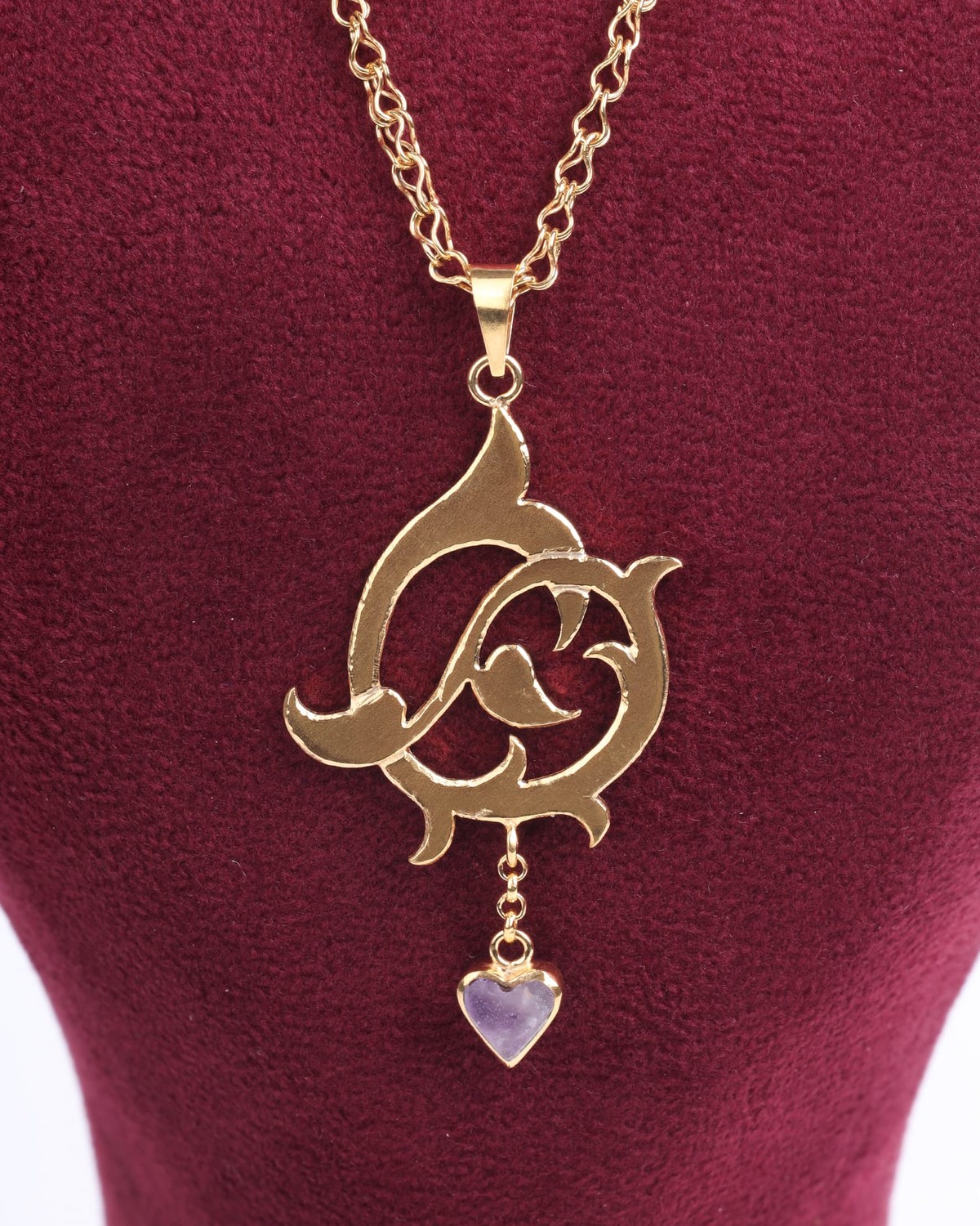 Sentimental Amethyst Love Necklace 2