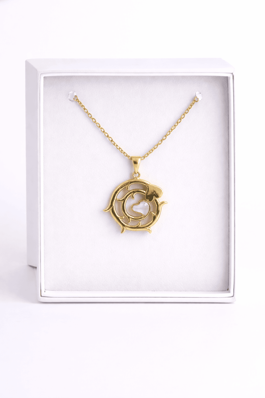 Quartz & Gold Plated Love Design Necklace 5