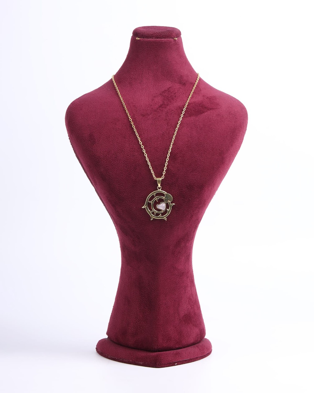 Quartz & Gold Plated Love Design Necklace 2