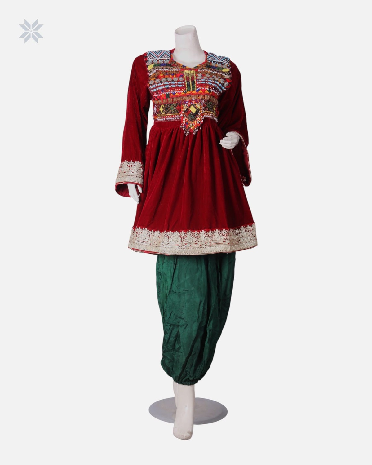 Afghan Henna Night Dress With Shawl 5
