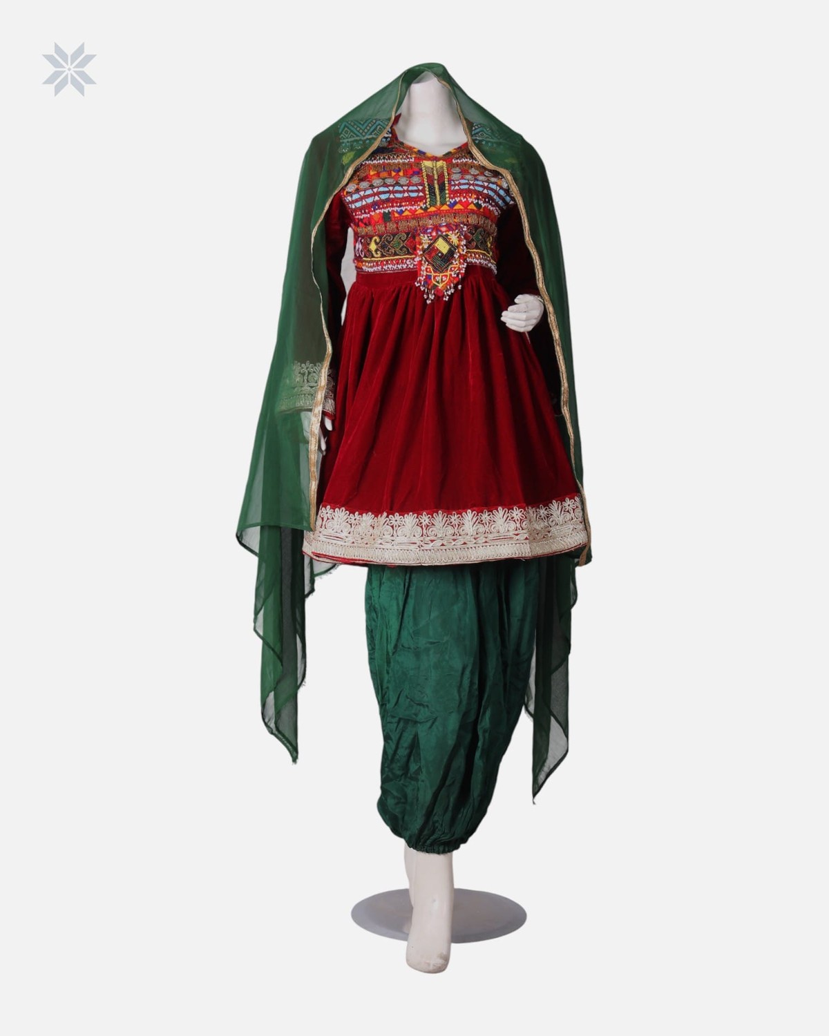 Afghan Henna Night Dress With Shawl 3