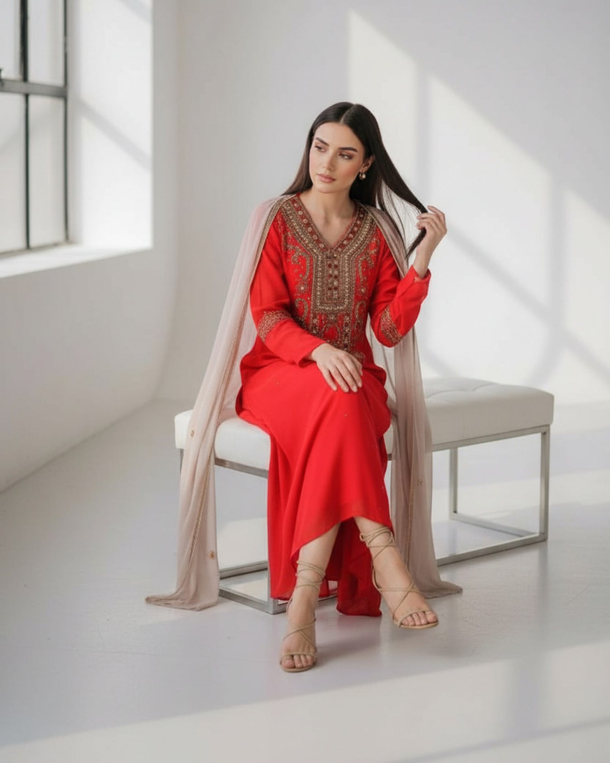 Traditional Arabic Two Piece Dress 1