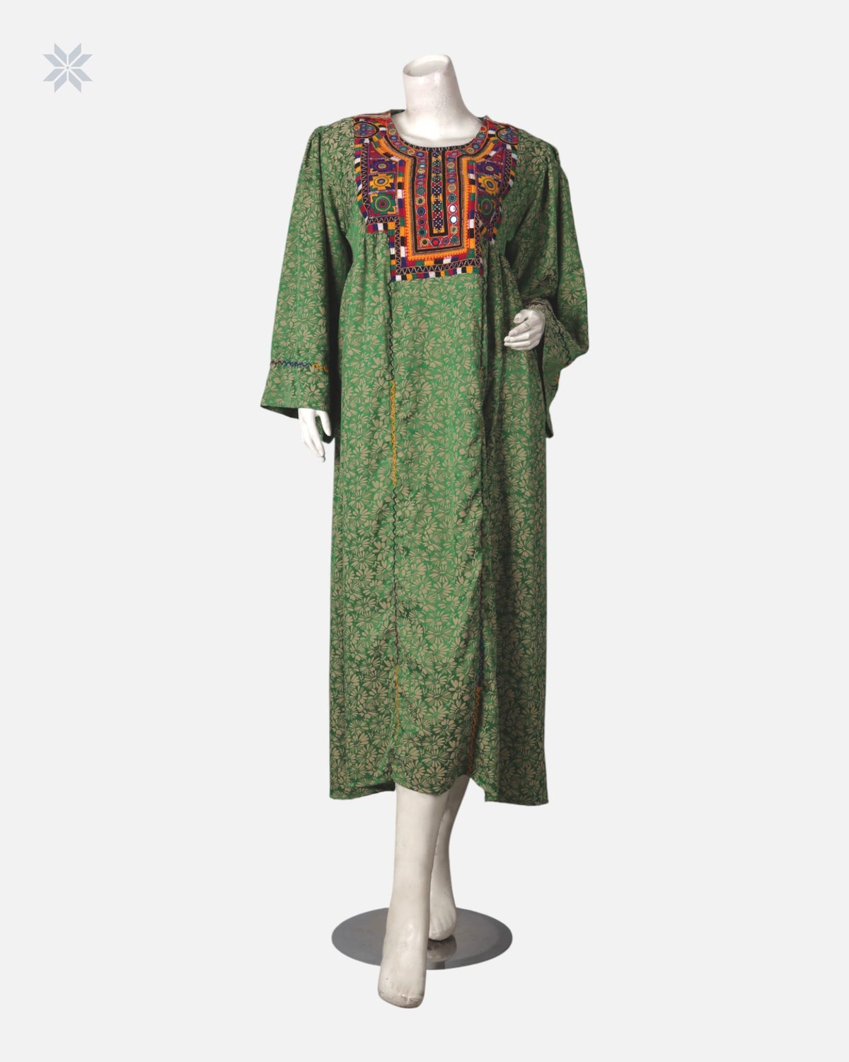 Handcrafted Afghan Green Wedding Dress 1
