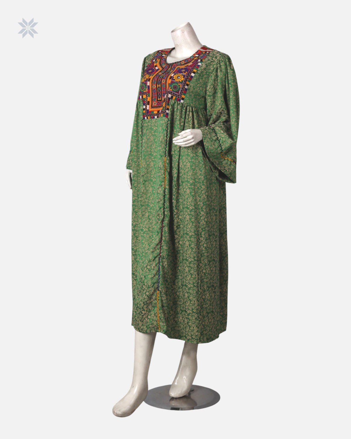 Handcrafted Afghan Green Wedding Dress 8