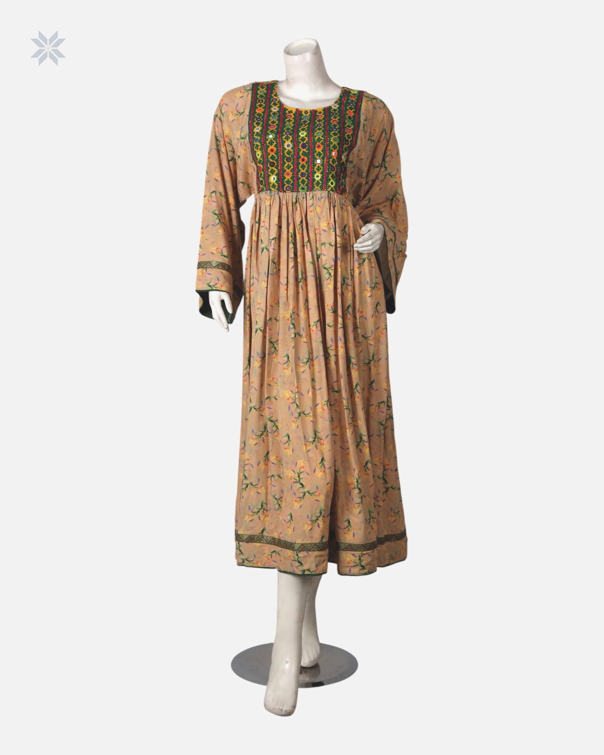 Traditional Afghan Floral Dress Handmade 3