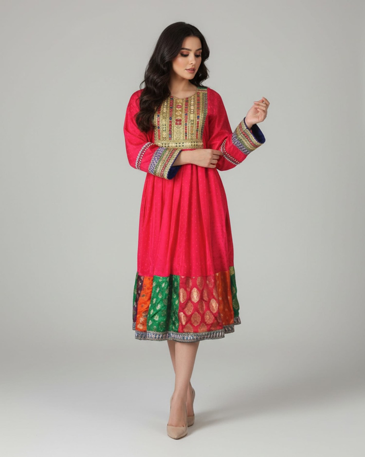 Handmade Afghan Floral Dress 1